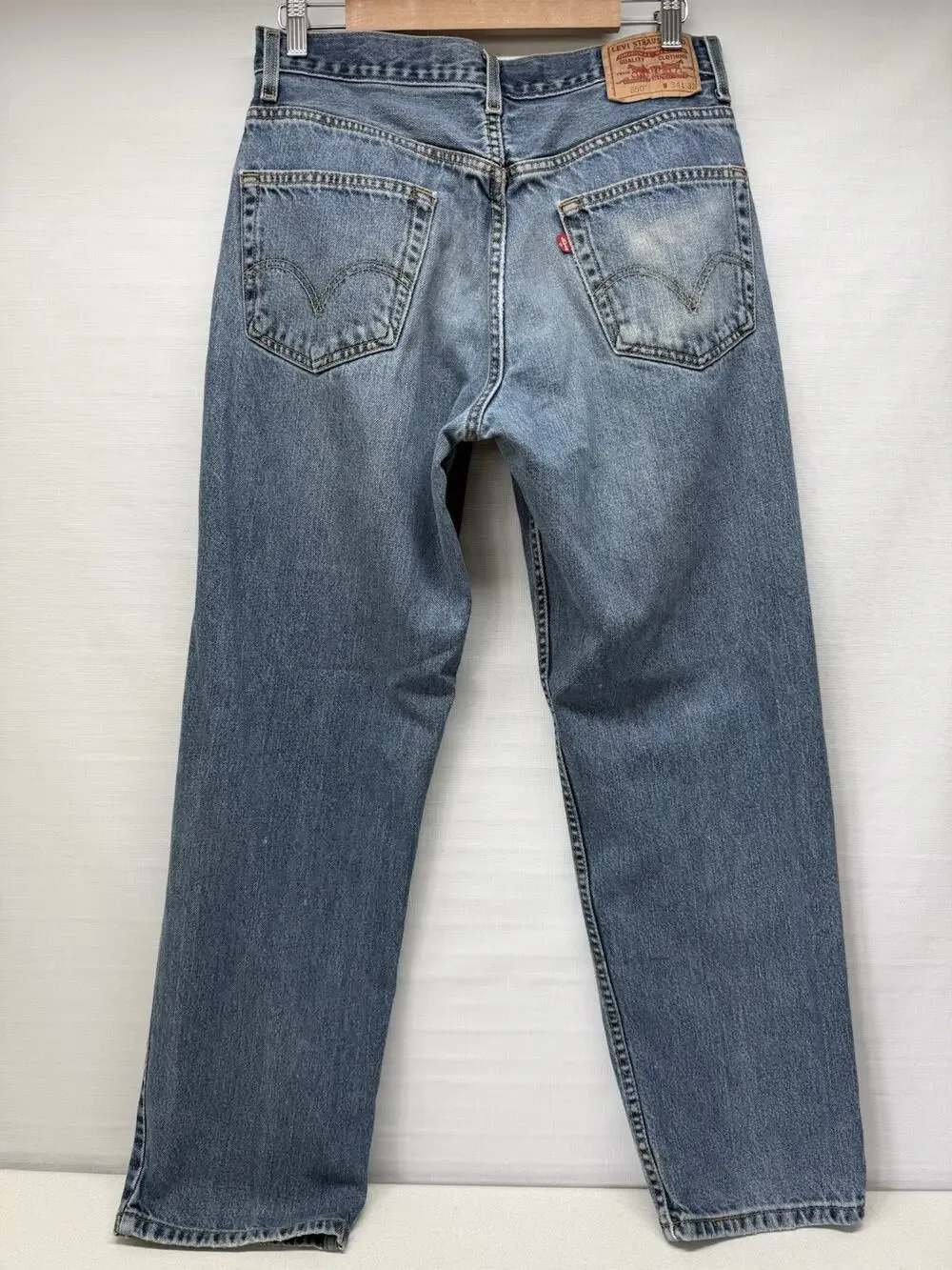 LEVIS 550 Mens 34x32 (32x30) Relaxed Fit Cotton Denim Blue Jeans